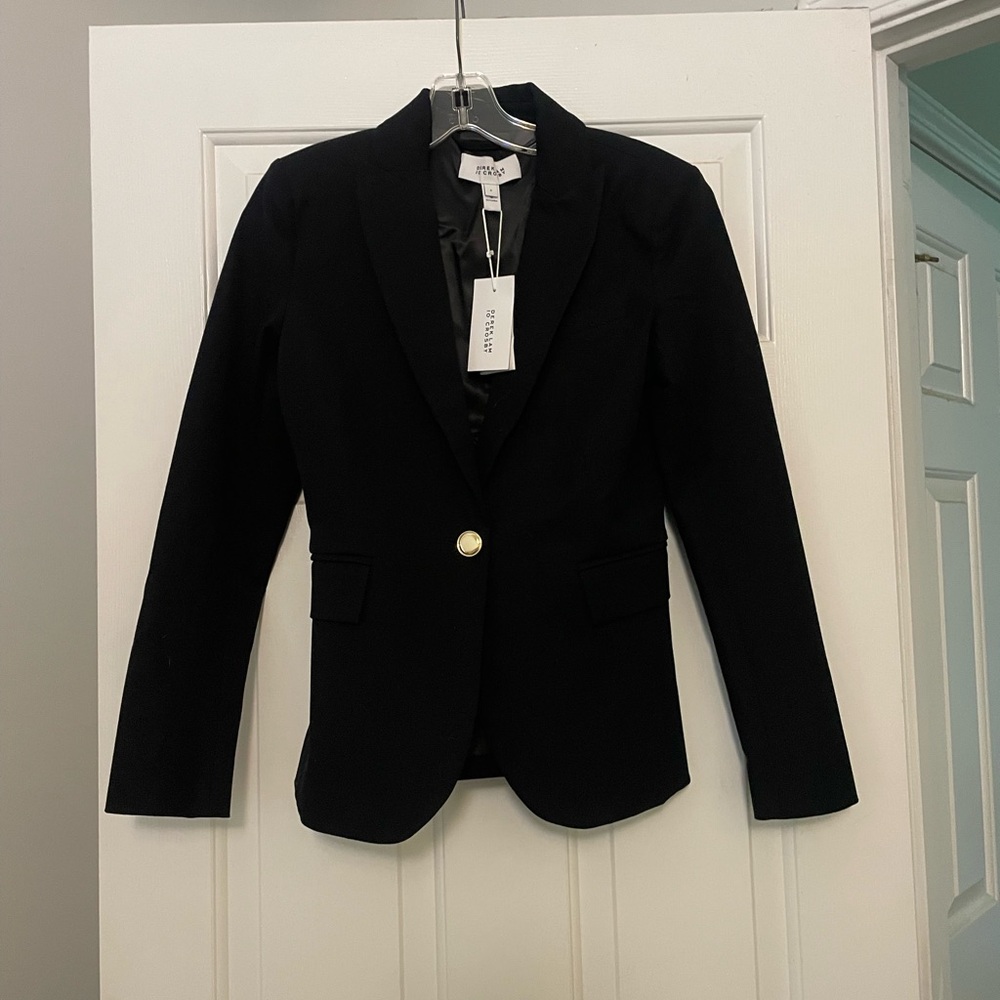 Derek Lam Classic Black Blazer with Gold Accent